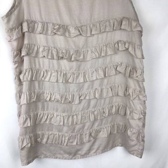 Banana Republic | Tiered Ruffled Tank Top Beige M - Picture 2 of 5
